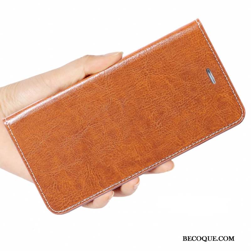 Mi 5 Coque Clamshell Marron Silicone Étui En Cuir Petit Cuir Véritable