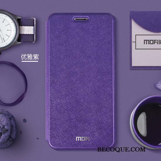 Mi 5 Protection Rose Coque De Téléphone Incassable Étui En Cuir Violet