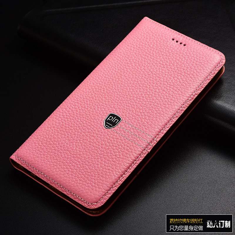 Mi 5x Coque Cuir Véritable Étui Housse Étui En Cuir Rose Protection