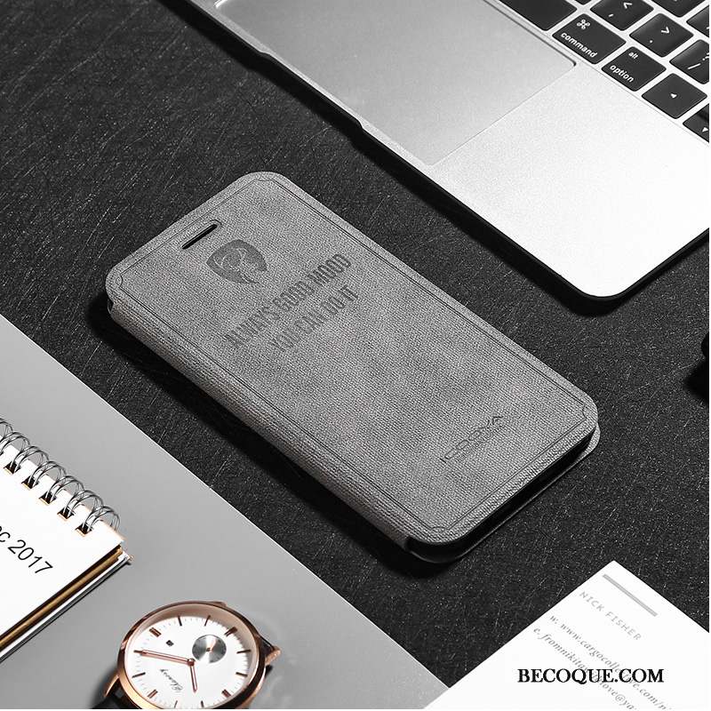 Mi 5x Étui En Cuir Coque De Téléphone Gris Petit Tout Compris Téléphone Portable