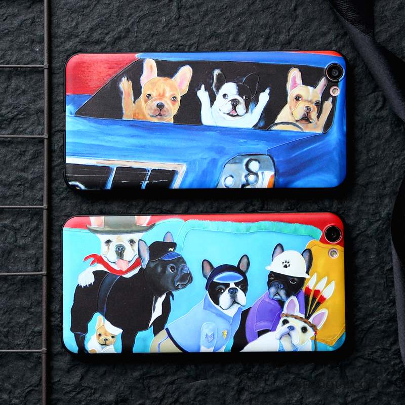 Mi 6 Bleu Étui Charmant Petit Coque De Téléphone Chiens