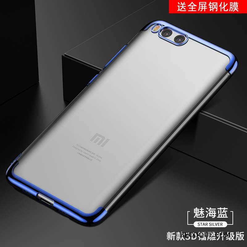 Mi 6 Coque Étui Bleu Silicone Très Mince Fluide Doux Protection