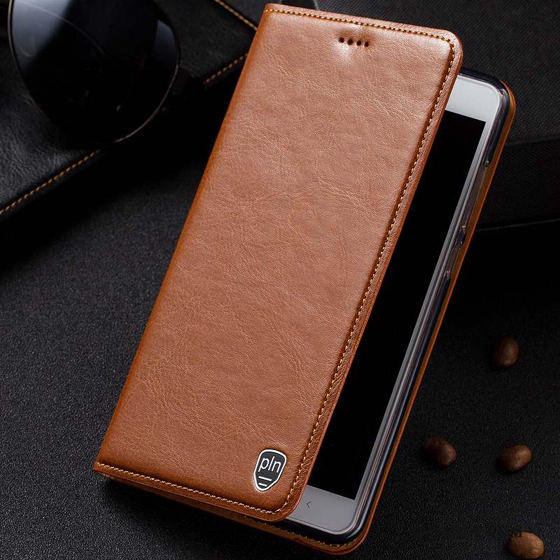 Mi 6 Marron Coque Modèle Fleurie Étui En Cuir Housse Téléphone Portable