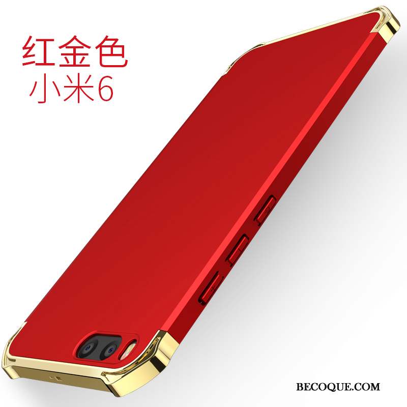 Mi 6 Rouge Coque De Téléphone Business Étui Couleur Unie Petit