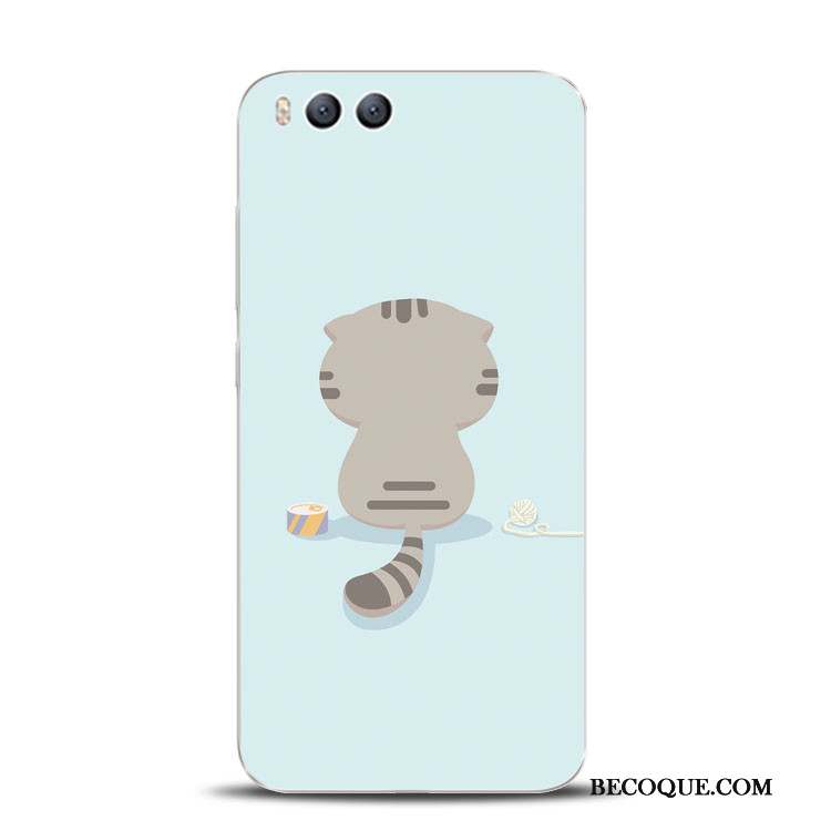 Mi 6 Support Gris Coque De Téléphone Fluide Doux Gaufrage Bleu Clair