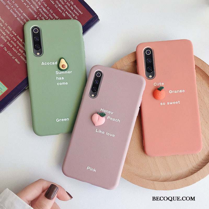 Mi 9 Lite Coque Modèle Fleurie Simple Protection Fluide Doux Petit Rose