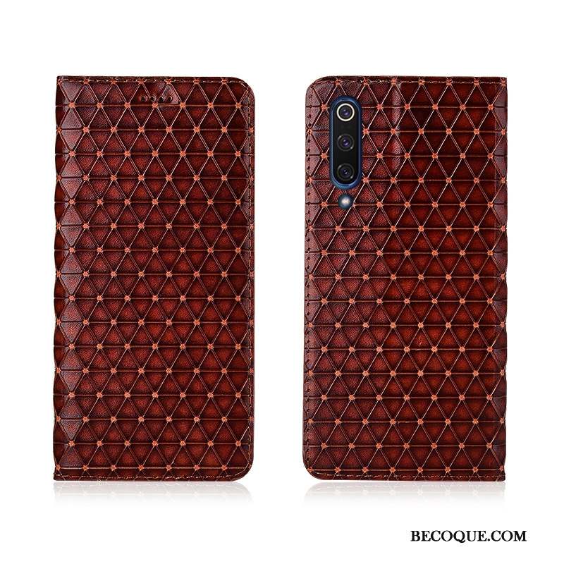 Mi 9 Se Plaid Coque De Téléphone Personnalisé Protection Petit Étui En Cuir