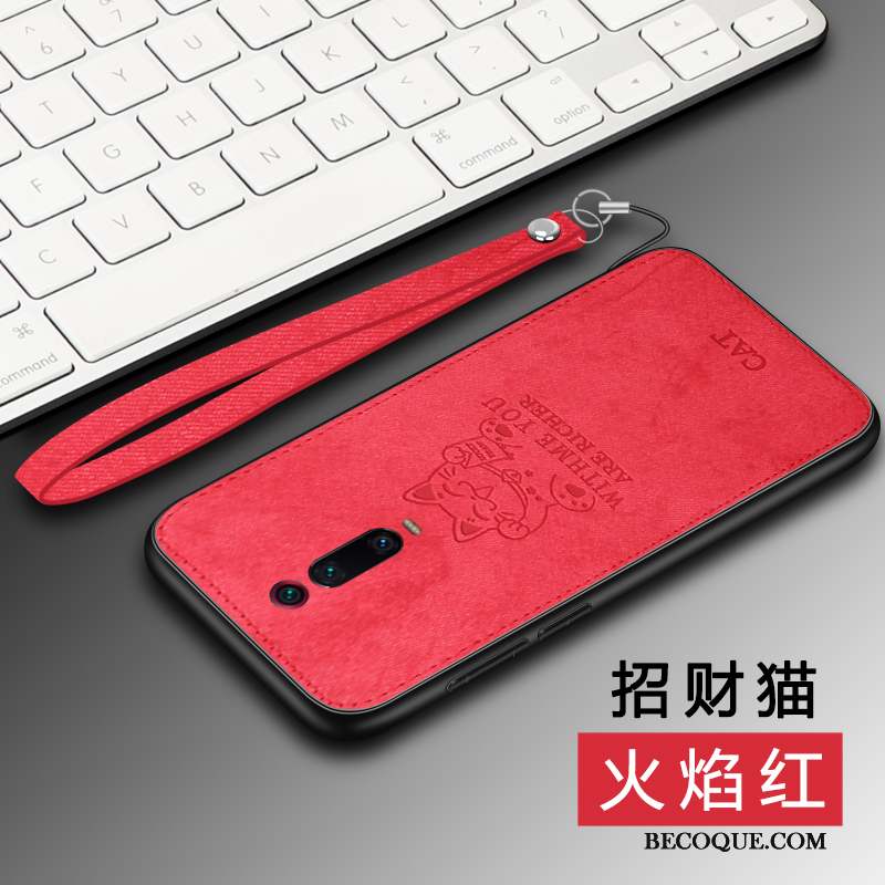 Mi 9t Coque Incassable Rouge Fluide Doux Tout Compris Protection Chat