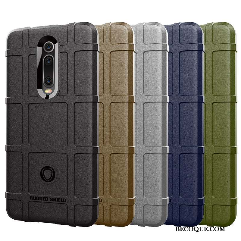 Mi 9t Coque Noir Fluide Doux Petit Magnétisme À Bord Étui