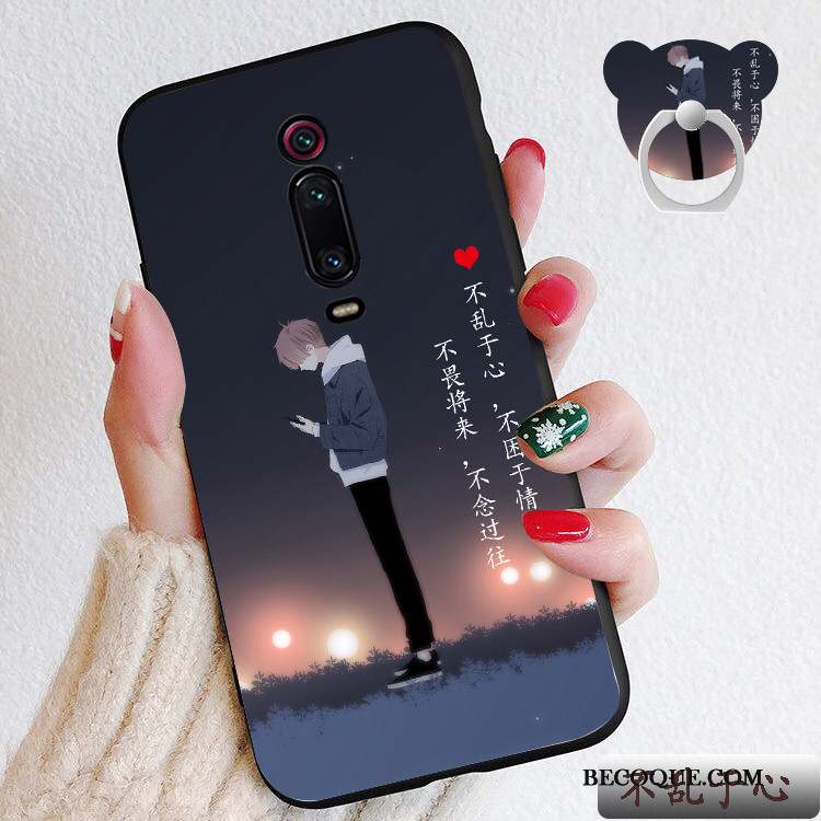 Mi 9t Pro Dessin Animé Coque De Téléphone Rouge Silicone Petit Délavé En Daim