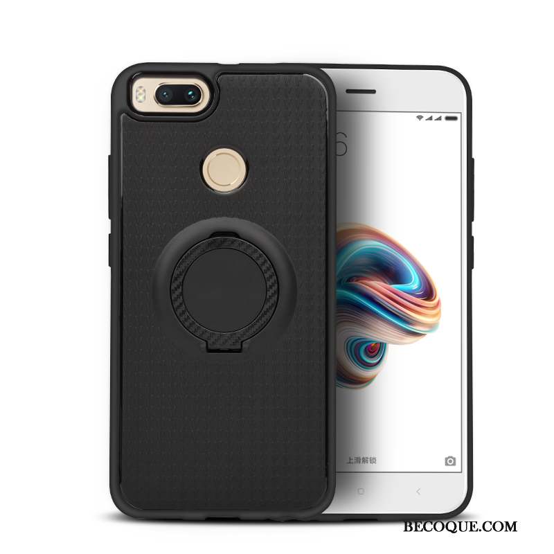 Mi A1 Coque Anneau Magnétisme Protection Silicone Noir Tout Compris