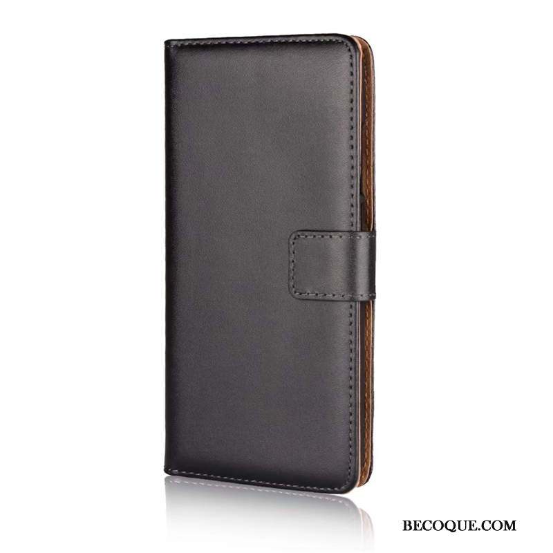 Mi A1 Protection Cuir Véritable Housse Coque De Téléphone Petit Noir