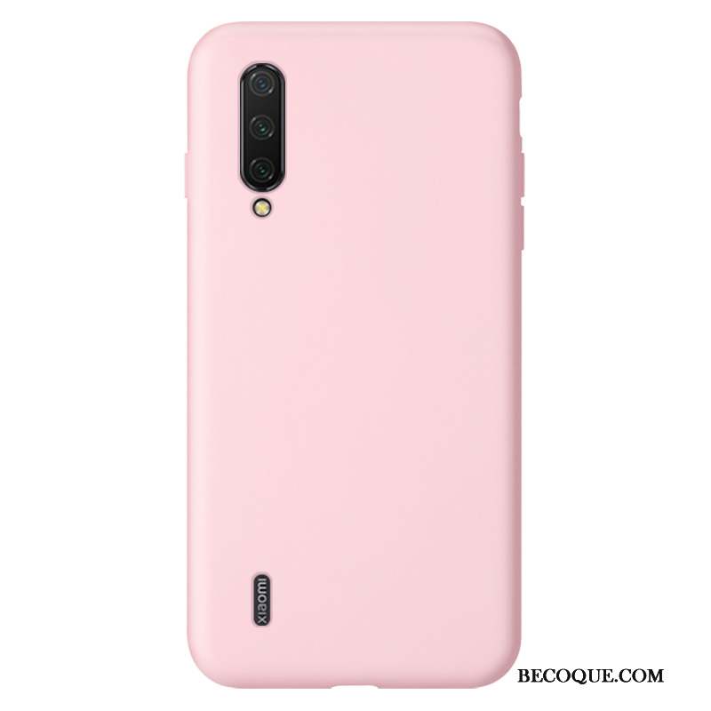 Mi A3 Coque Rose Pu Petit Simple Personnalité Silicone