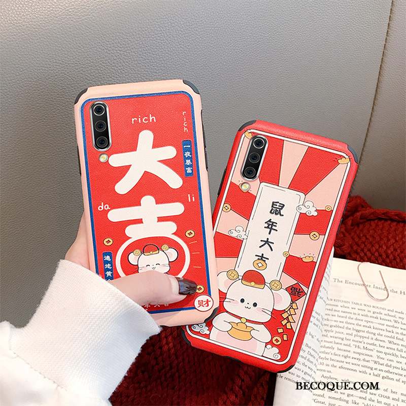 Mi A3 Coque Rouge Rat Petit Modèle Fleurie Nouveau Jeunesse