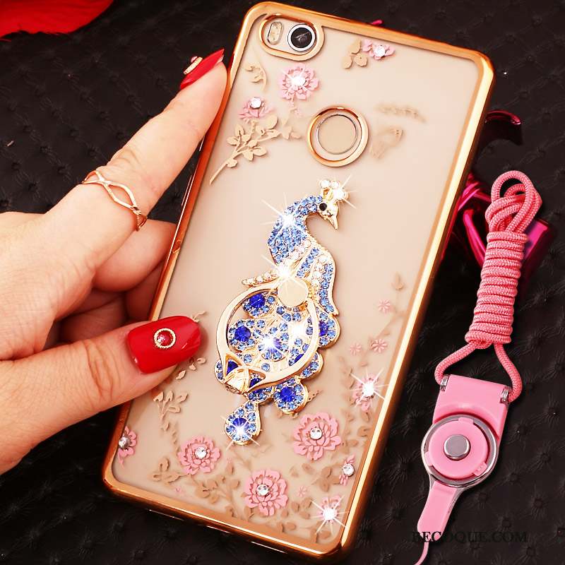 Mi Max 2 Coque Or Cou Suspendu Téléphone Portable Strass Petit Étui