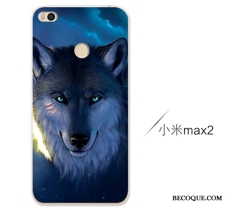 Mi Max 2 Coque Peinture Étui Personnalité Protection Bleu Petit