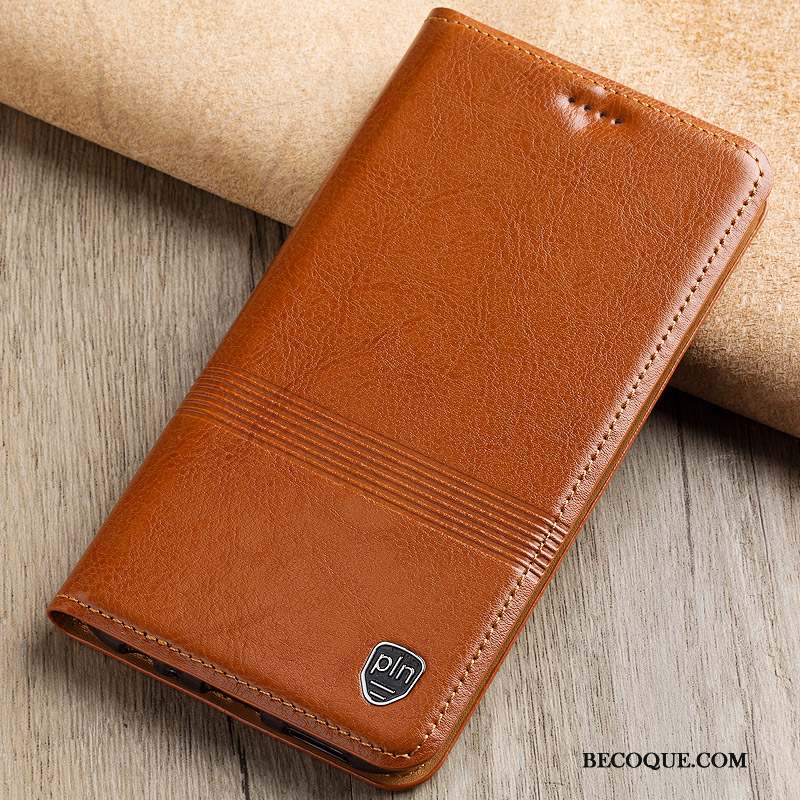 Mi Max 2 Housse Cuir Véritable Coque De Téléphone Téléphone Portable Marron Étui