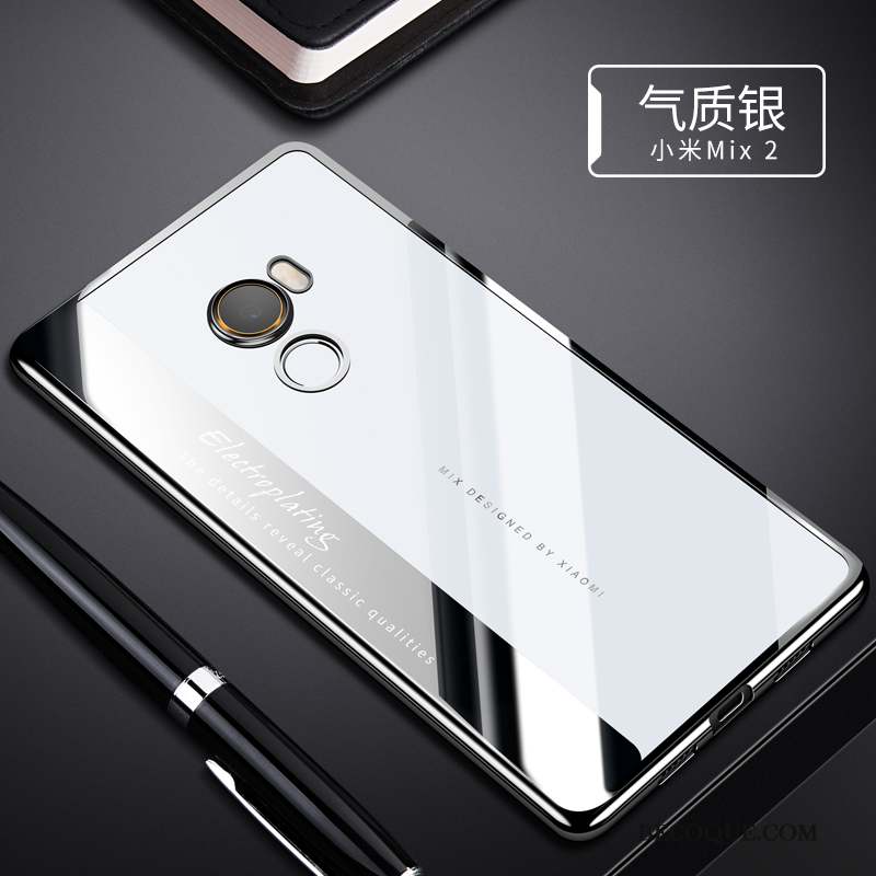 Mi Mix 2 Coque Argent Incassable Protection Fluide Doux Transparent Tout Compris