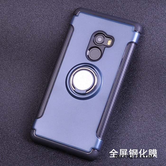 Mi Mix 2 Coque Bleu Support Étui Protection Difficile Silicone