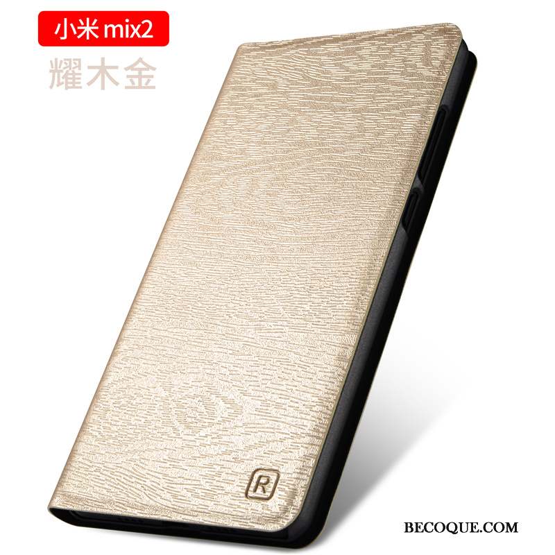 Mi Mix 2 Coque Étui Protection Petit Or Étui En Cuir Tout Compris