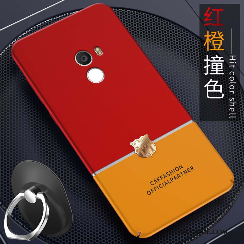 Mi Mix 2 Délavé En Daim Étui Rouge Coque De Téléphone Petit Difficile