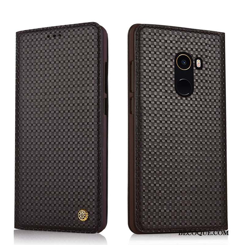 Mi Mix 2 Petit Tout Compris Étui Cuir Véritable Protection Coque De Téléphone