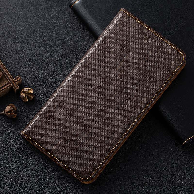 Mi Mix 2 Petit Étui En Cuir Cuir Véritable Plaid Protection Coque De Téléphone