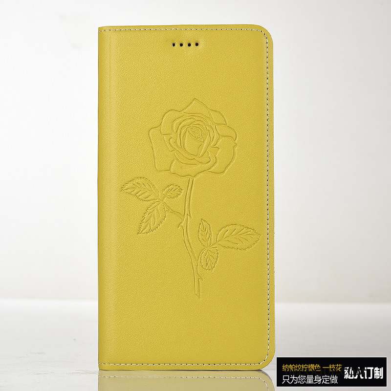 Mi Mix 2 Protection Étui En Cuir Téléphone Portable Jaune Housse Coque De Téléphone