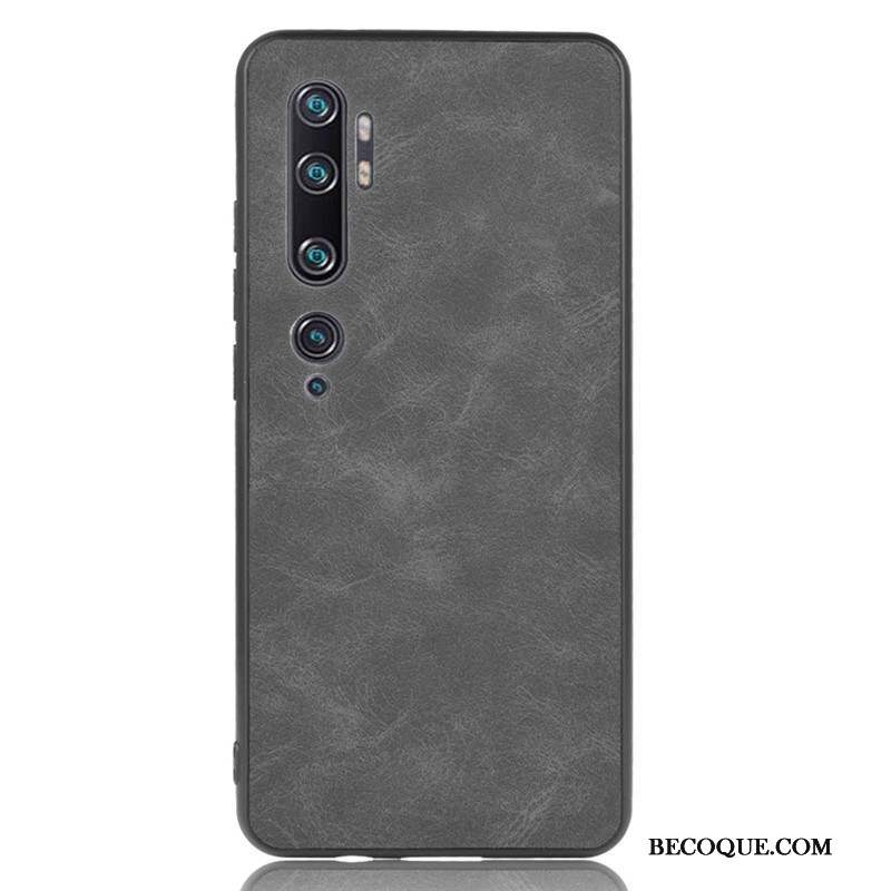 Mi Note 10 Coque Incassable Fluide Doux Petit Gris Protection Étui