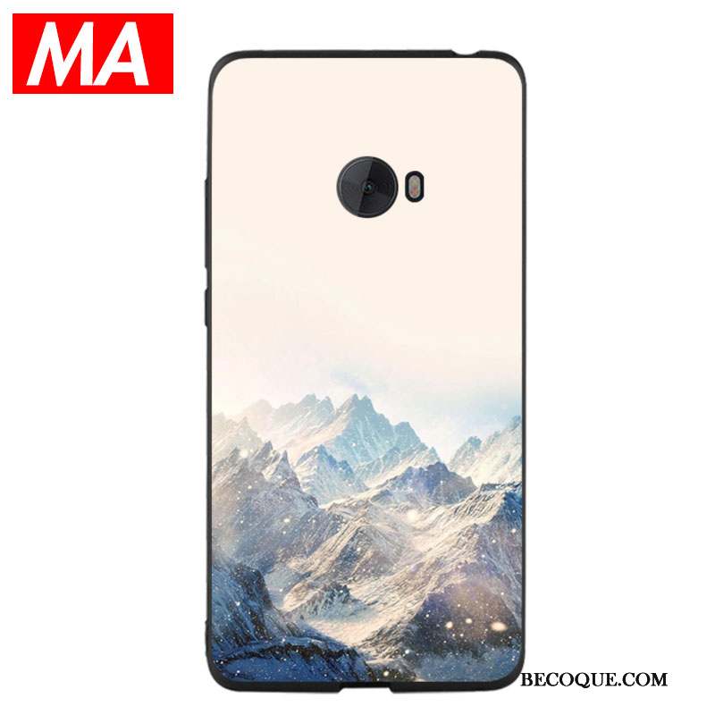 Mi Note 2 Coque Silicone Paysage Petit Protection Personnalité Bleu