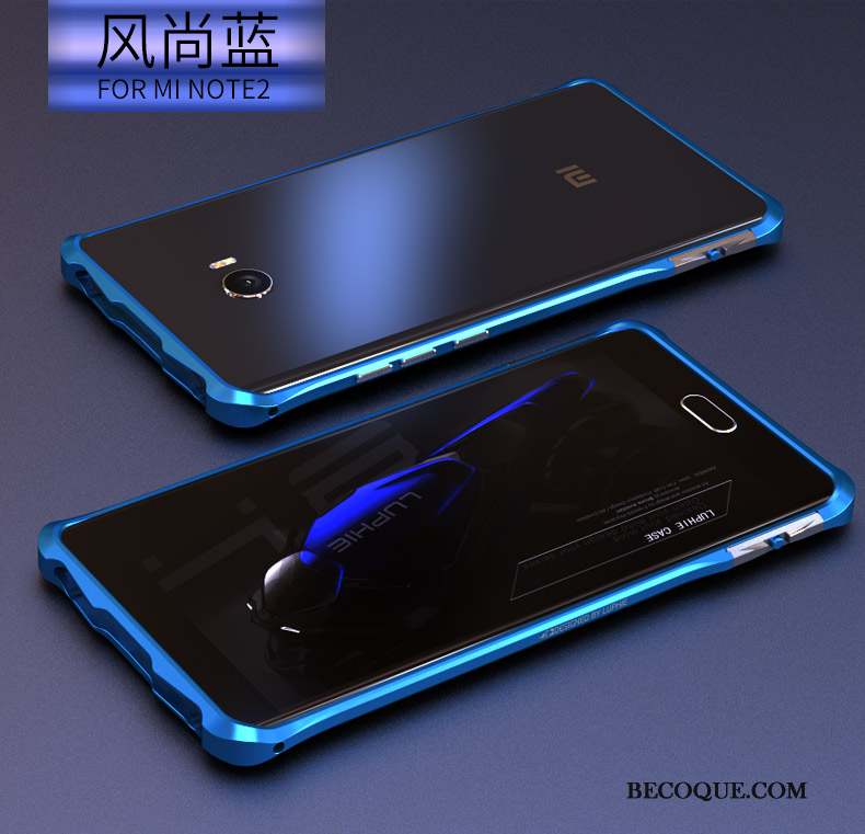 Mi Note 2 Métal Téléphone Portable Bleu Coque Border De Téléphone