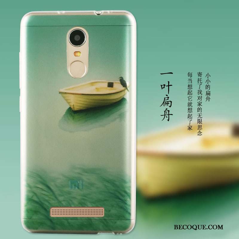 Mi Note 3 Coque De Téléphone Silicone Vert Fluide Doux Peinture Étui