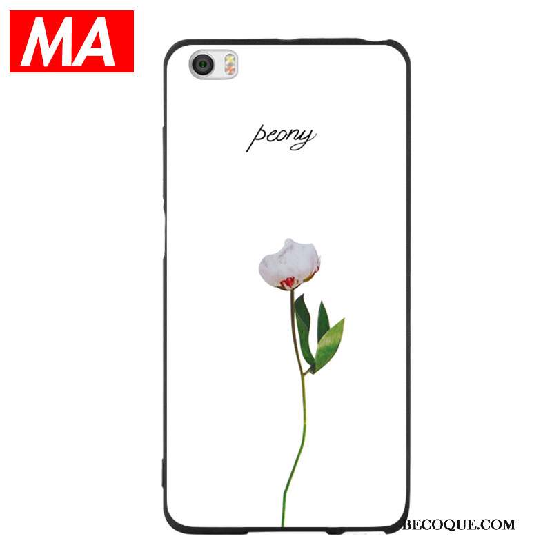 Mi Note Blanc Simple Silicone Fleur Personnalité Coque De Téléphone