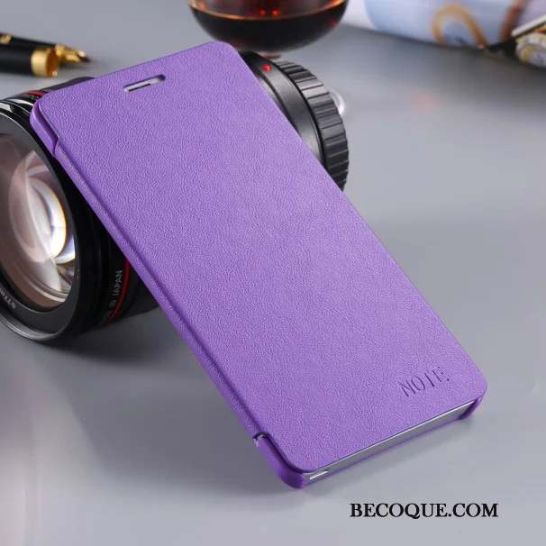 Mi Note Coque Protection Étui Cuir Petit Violet Téléphone Portable