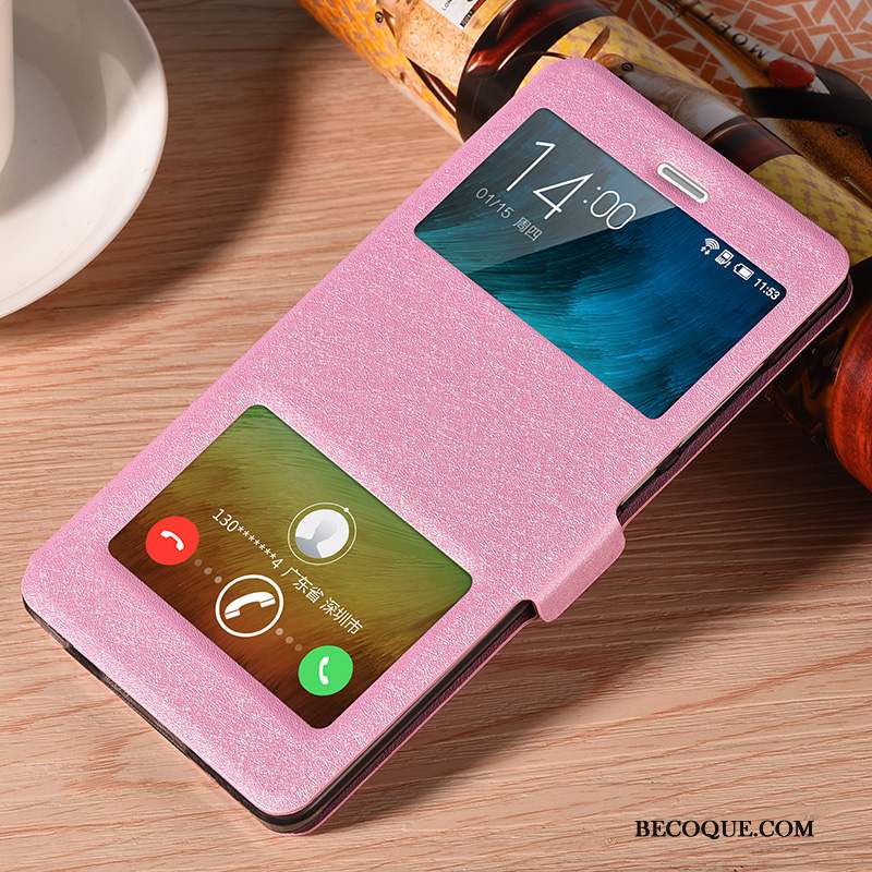 Mi Note Coque Tendance Petit Étui En Cuir Rose Téléphone Portable Housse