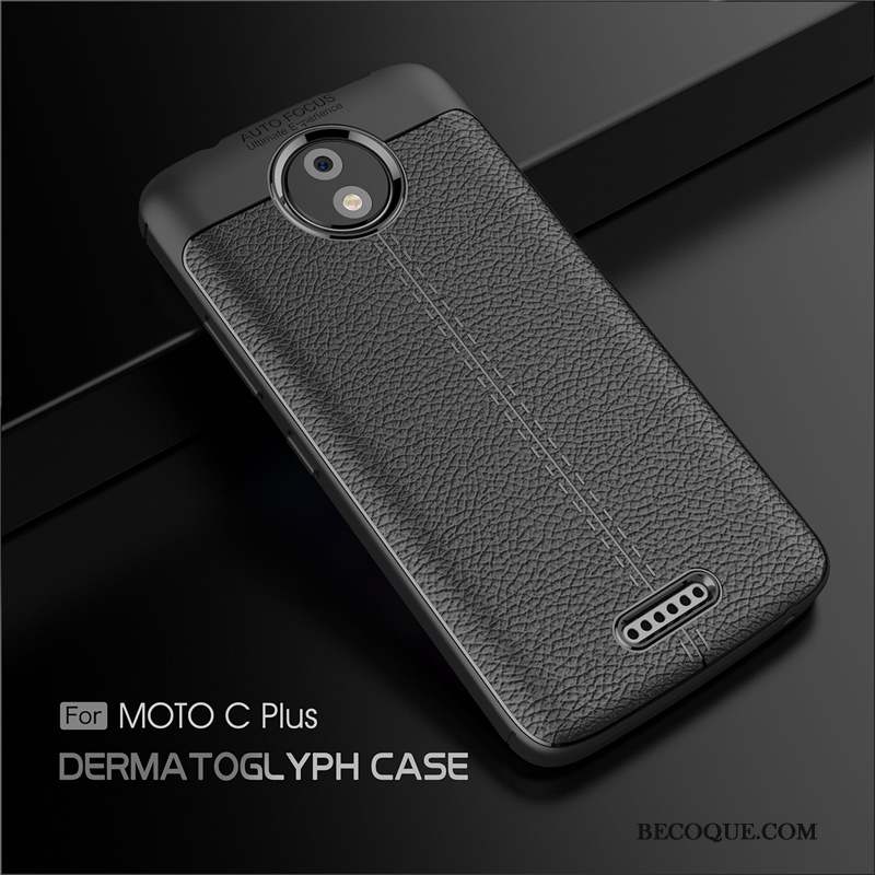 Moto C Plus Coque De Téléphone Protection Étui Modèle Fleurie Incassable Noir