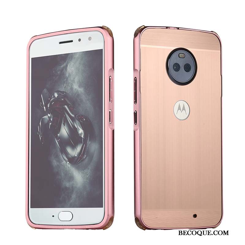 Moto E4 Plus Or Rose Téléphone Portable Coque Protection Ruban Métal