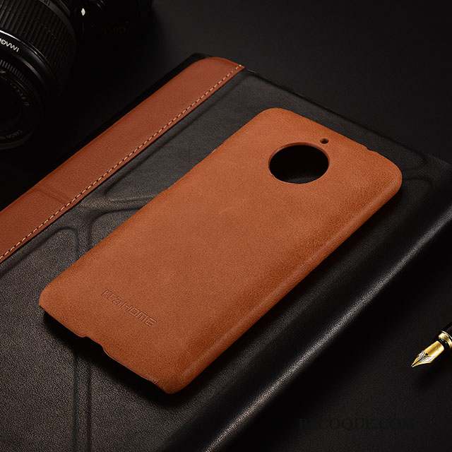 Moto E4 Plus Très Mince Coque De Téléphone Protection Cuir Véritable