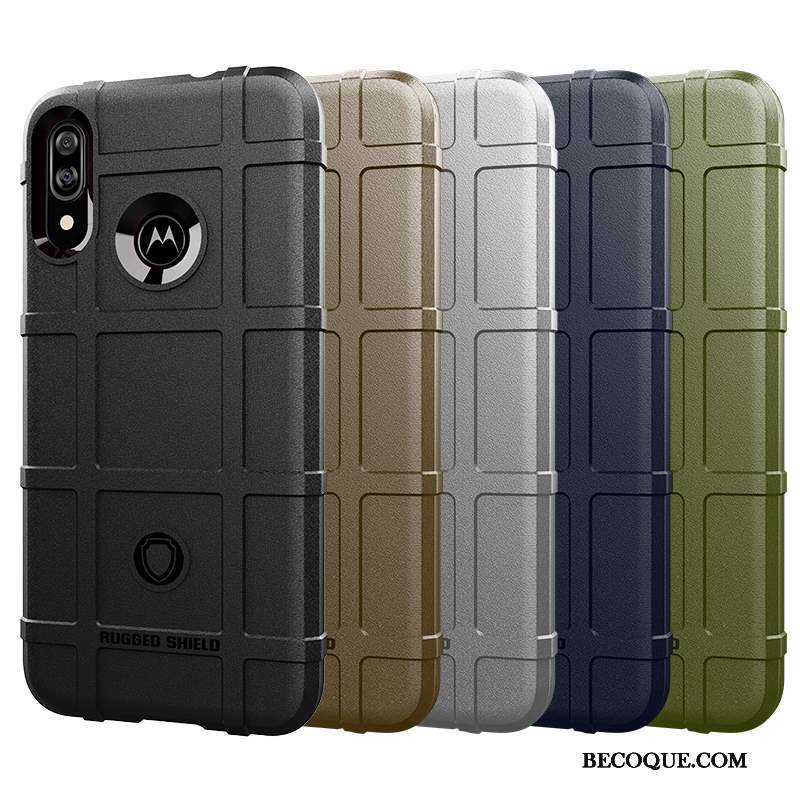 Moto E6 Plus Coque Silicone Pu Fluide Doux Étui Noir Protection