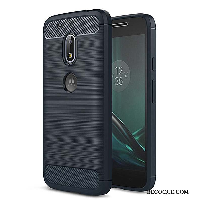 Moto G4 Play Protection Fluide Doux Silicone Coque Bleu Étui