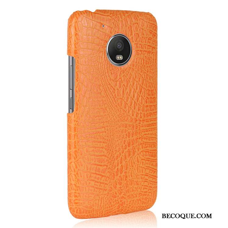 Moto G5 Coque De Téléphone Étui Orange Protection Crocodile