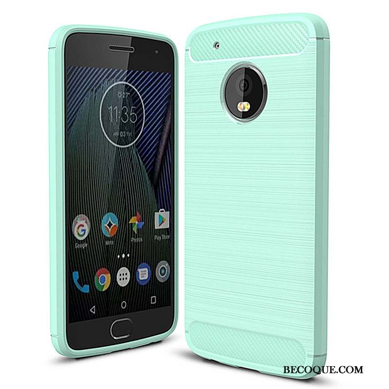 Moto G5 Coque Protection Étui Silicone Fluide Doux Fibre Vert