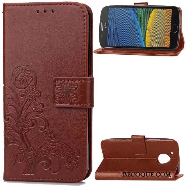 Moto G5 Coque Téléphone Portable Étui Protection Business Étui En Cuir