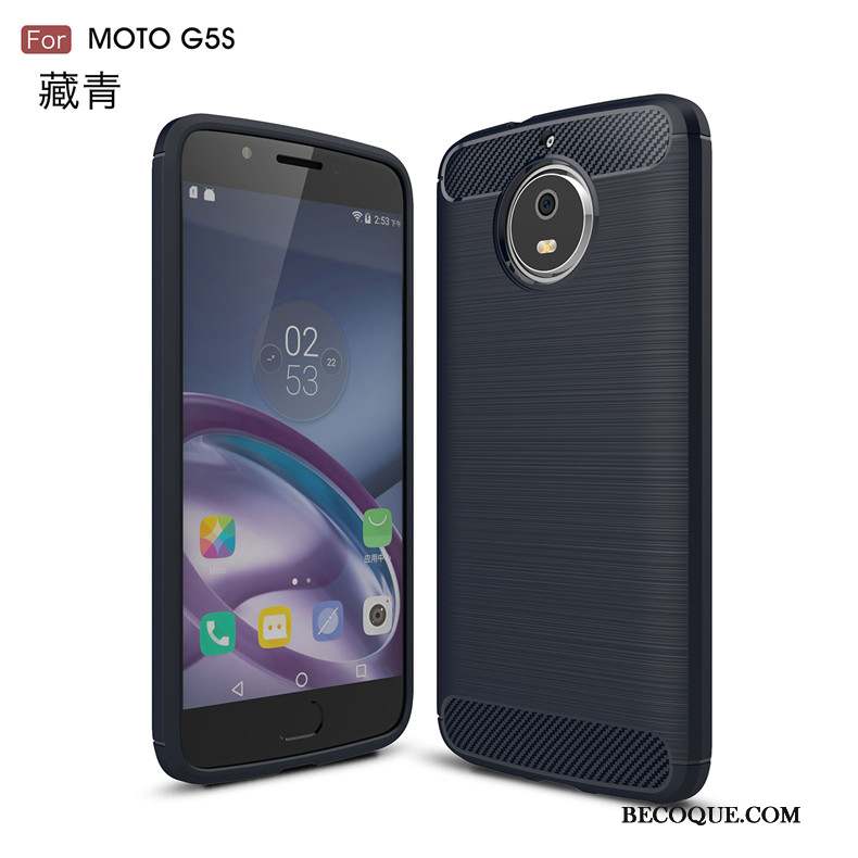 Moto G5s Bleu Coque Tendance Silicone Tout Compris Incassable