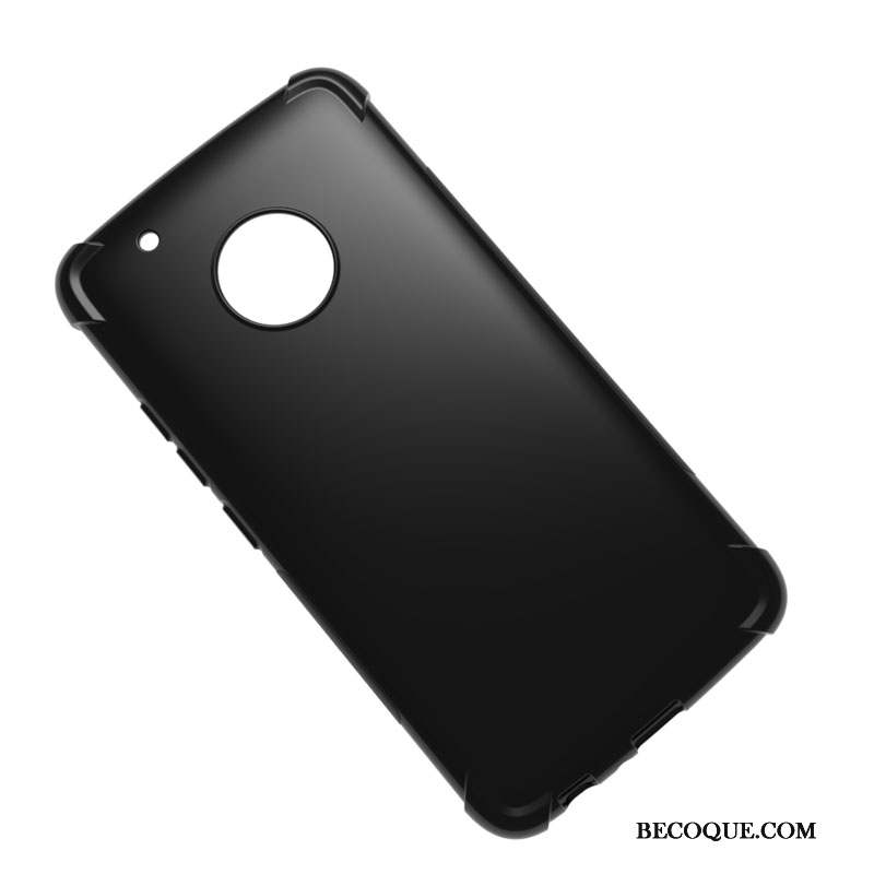 Moto G5s Plus Antidérapant Étui Coque Fluide Doux Noir Téléphone Portable