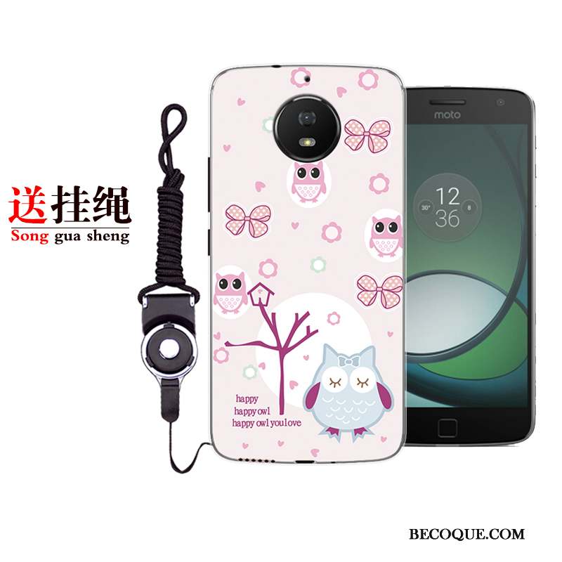 Moto G5s Plus Dessin Animé Tout Compris Rose Fluide Doux Coque Peinture