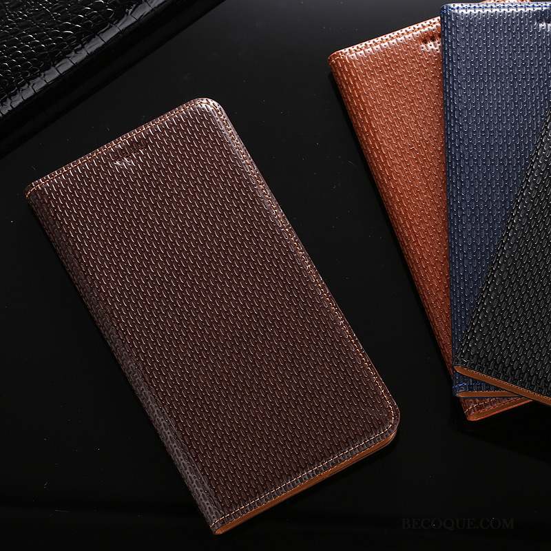 Moto G8 Cuir Véritable Housse Étui Marron Tout Compris Coque De Téléphone