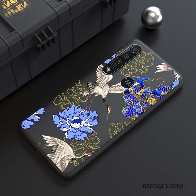 Moto G8 Plus Richesse Noir Coque De Téléphone Dessin Animé Chat Personnalité