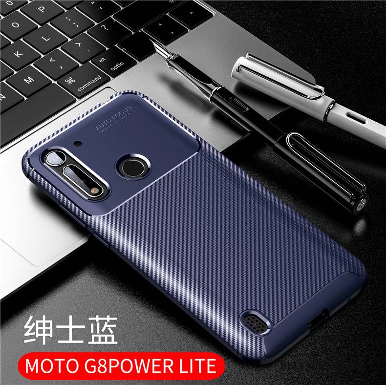 Moto G8 Power Lite Étui Bleu Nouveau Coque Tout Compris Simple