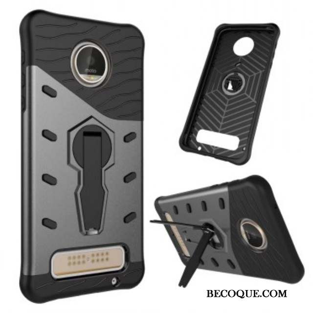 Moto Z Play Protection Coque De Téléphone Étui Incassable Tout Compris Gris